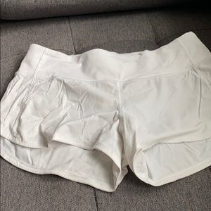 never worn, light, White Lululemon shorts